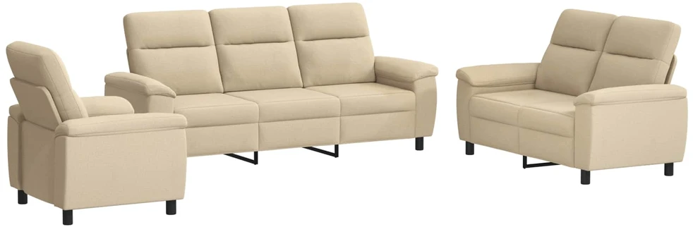 Sofa Sofos komplektas 3 vnt. Kreminė Audinys