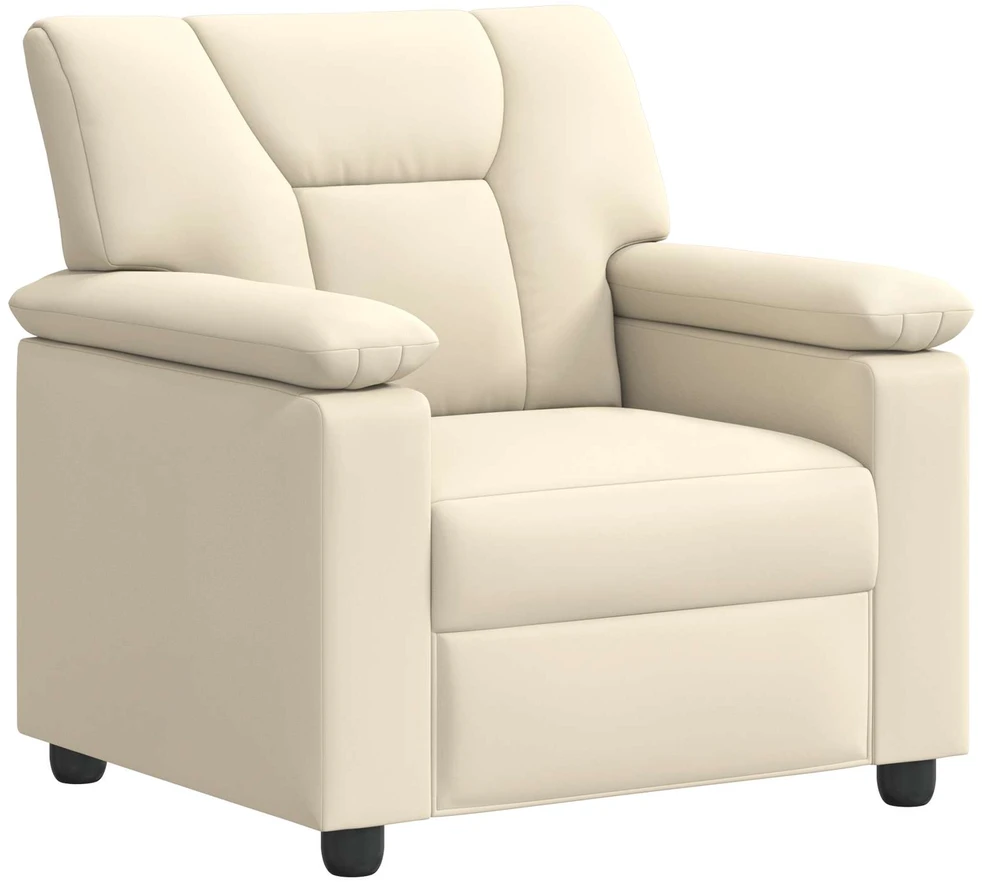 Sofa Sofos komplektas 3 vnt. Kreminė Dirbtinė oda