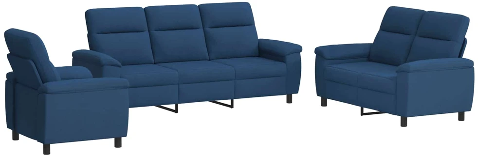 Sofa Sofos komplektas 3 vnt. Mėlyna Audinys