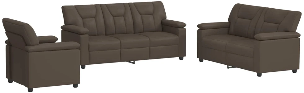 Sofa Sofos komplektas 3 vnt. Pilka Dirbtinė oda