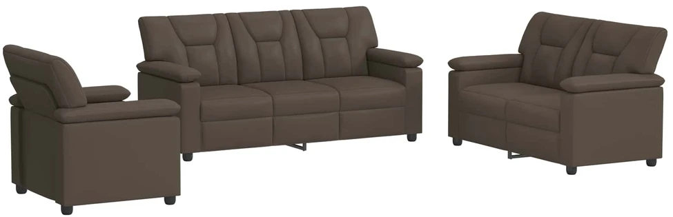 Sofa Sofos komplektas 3 vnt. Pilka Dirbtinė oda