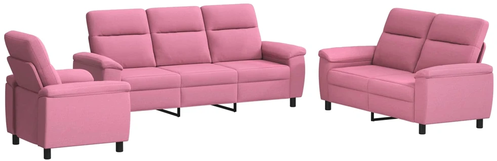 Sofa Sofos komplektas 3 vnt. Rožinė Audinys