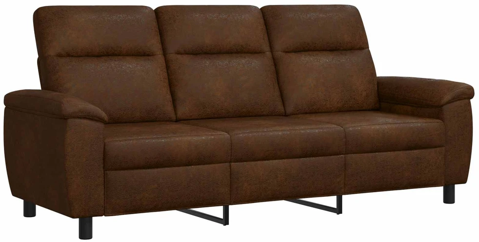 Sofa Sofos komplektas 3 vnt. Ruda Dirbtinė suedė oda