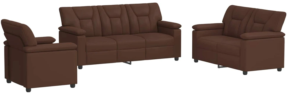 Sofa Sofos komplektas 3 vnt. Ruda Dirbtinė oda