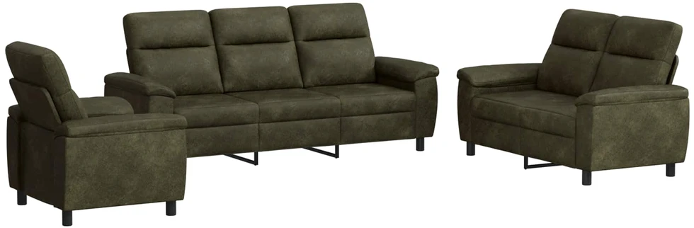 Sofa Sofos komplektas 3 vnt. Ruda Dirbtinė suedė oda