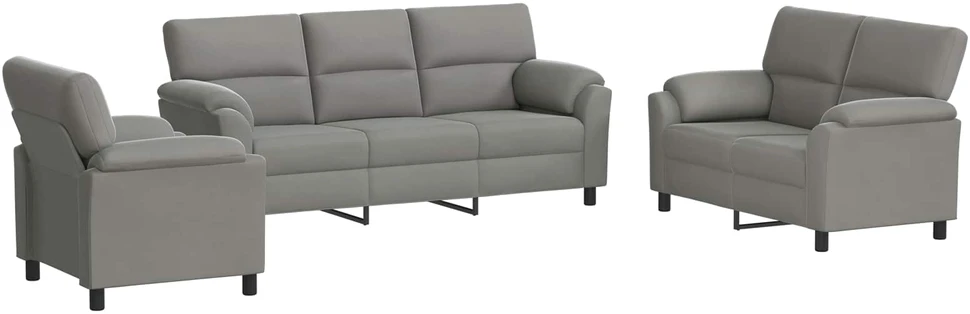 Sofa Sofos komplektas 3 vnt. Šviesiai pilka Aksomas
