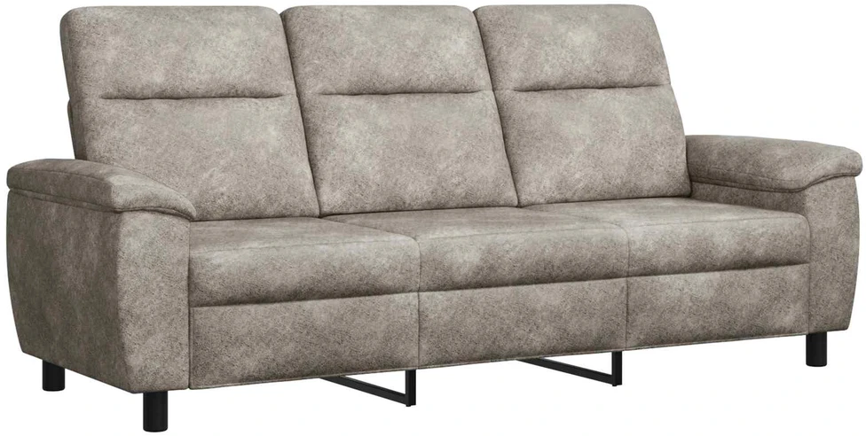 Sofa Sofos komplektas 3 vnt. Šviesiai pilka Dirbtinė suedė oda