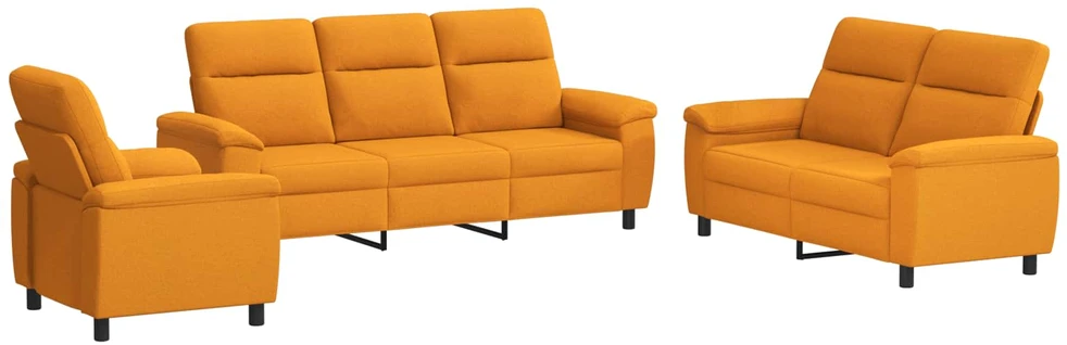 Sofa Sofos komplektas 3 vnt. Tamsiai geltona Audinys