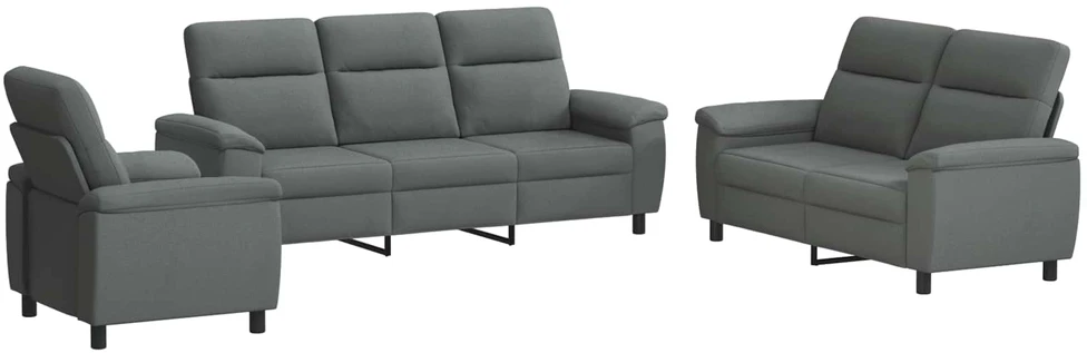 Sofa Sofos komplektas 3 vnt. Tamsiai pilka Audinys