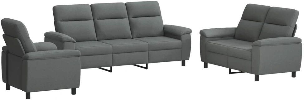 Sofa Sofos komplektas 3 vnt. Tamsiai pilka Audinys