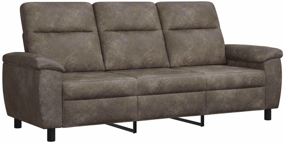 Sofa Sofos komplektas 3 vnt. Tamsiai pilka Dirbtinė suedė oda