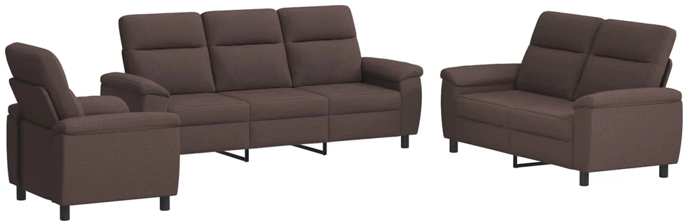 Sofa Sofos komplektas 3 vnt. Tamsiai rudas Audinys