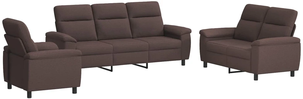 Sofa Sofos komplektas 3 vnt. Tamsiai rudas Audinys