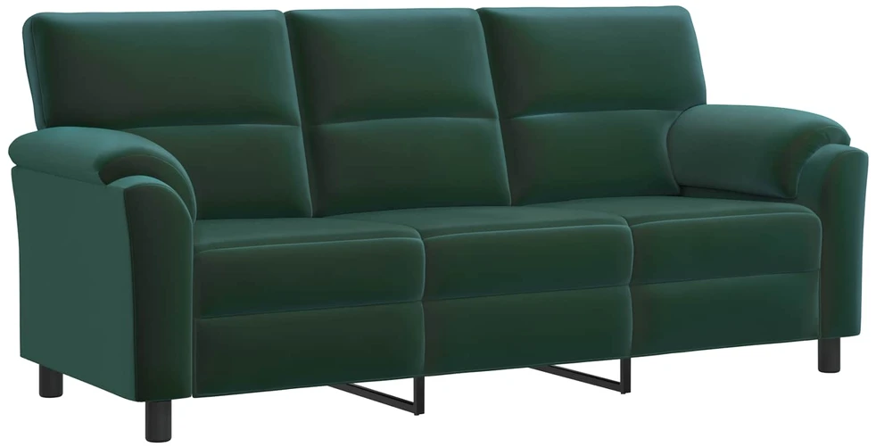 Sofa Sofos komplektas 3 vnt. Tamsiai žalia Aksomas