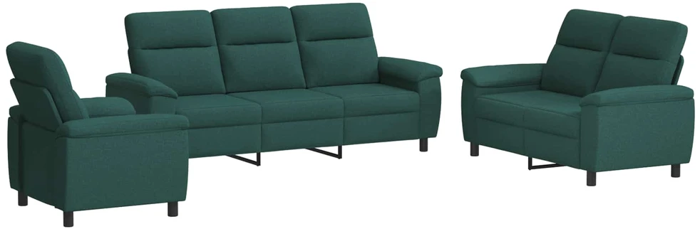 Sofa Sofos komplektas 3 vnt. Tamsiai žalia Audinys