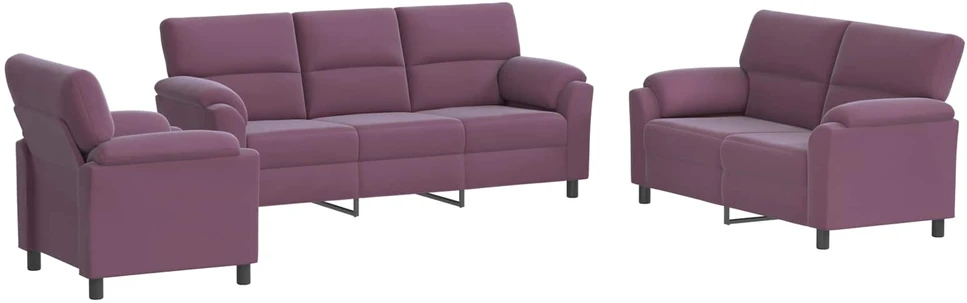 Sofa Sofos komplektas 3 vnt. Violetinė Aksomas