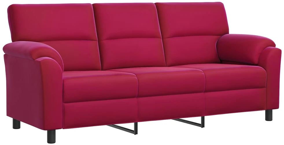 Sofa Sofos komplektas 3 vnt. Vyno raudona Aksomas