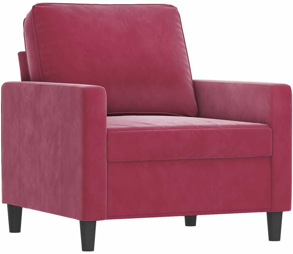 Sofa Sofos komplektas, 4 dalių, raudonojo vyno spalvos, aksomas