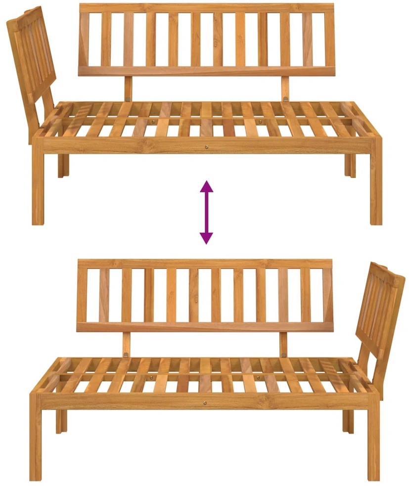 Sofa Sofos komplektas 5 vnt. Antracitas Kietos akacijos mediena