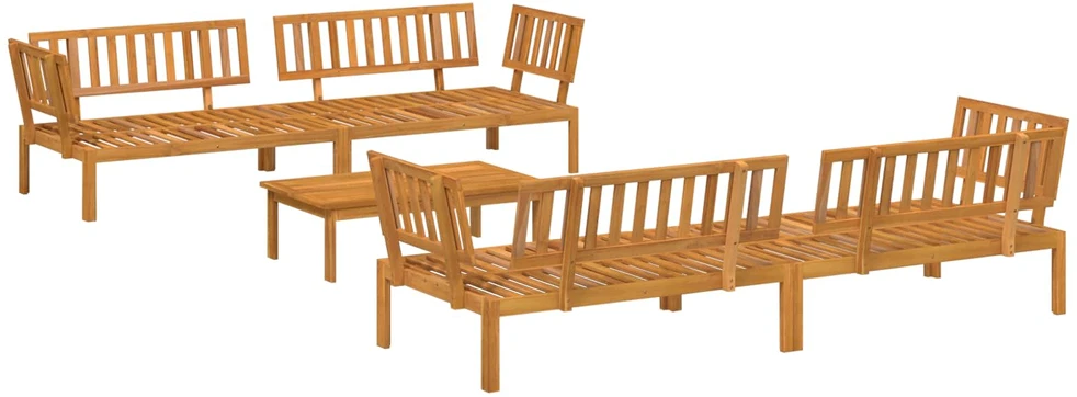 Sofa Sofos komplektas 5 vnt. Antracitas Kietos akacijos mediena