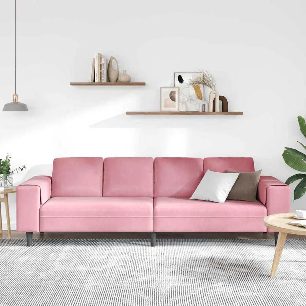 Svetainės sofa Rožinė 250 x 77 x 76 cm