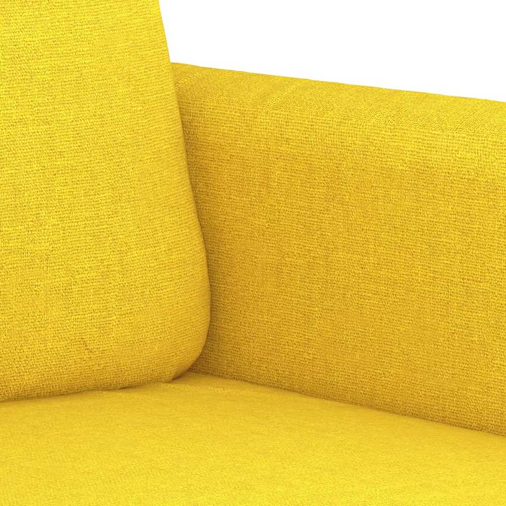 Sofa Sofos komplektas su pagalvėmis, 2 dalių, geltonas, audinys