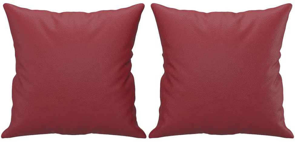 Sofa Sofos komplektas su pagalvėmis, 2 dalių, vyno, dirbtinė oda