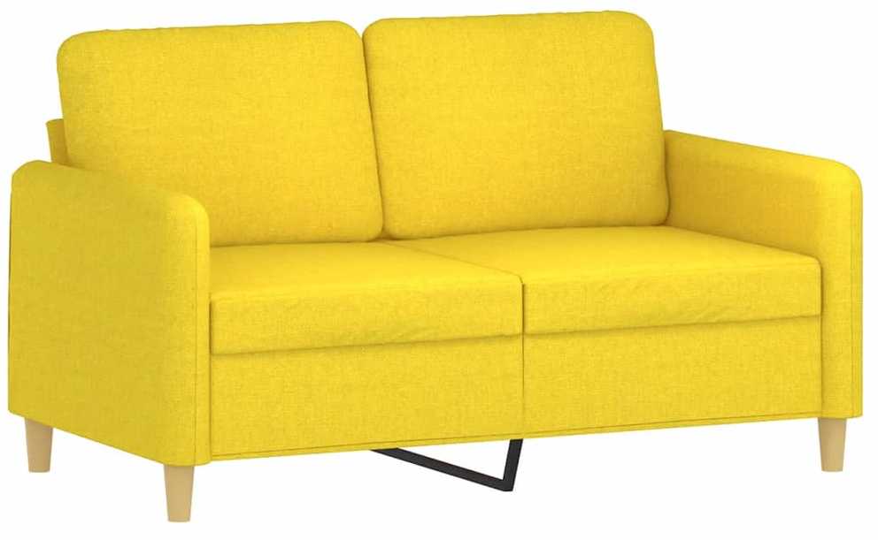 Sofa Sofos komplektas su pagalvėmis, 2 dalių, geltonas, audinys
