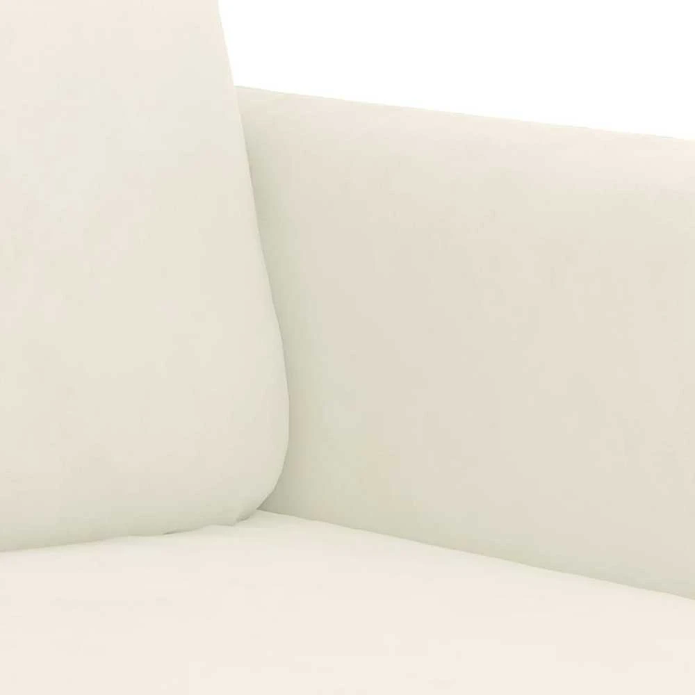 Sofa Sofos komplektas su pagalvėmis, 2 dalių, kreminis, aksomas