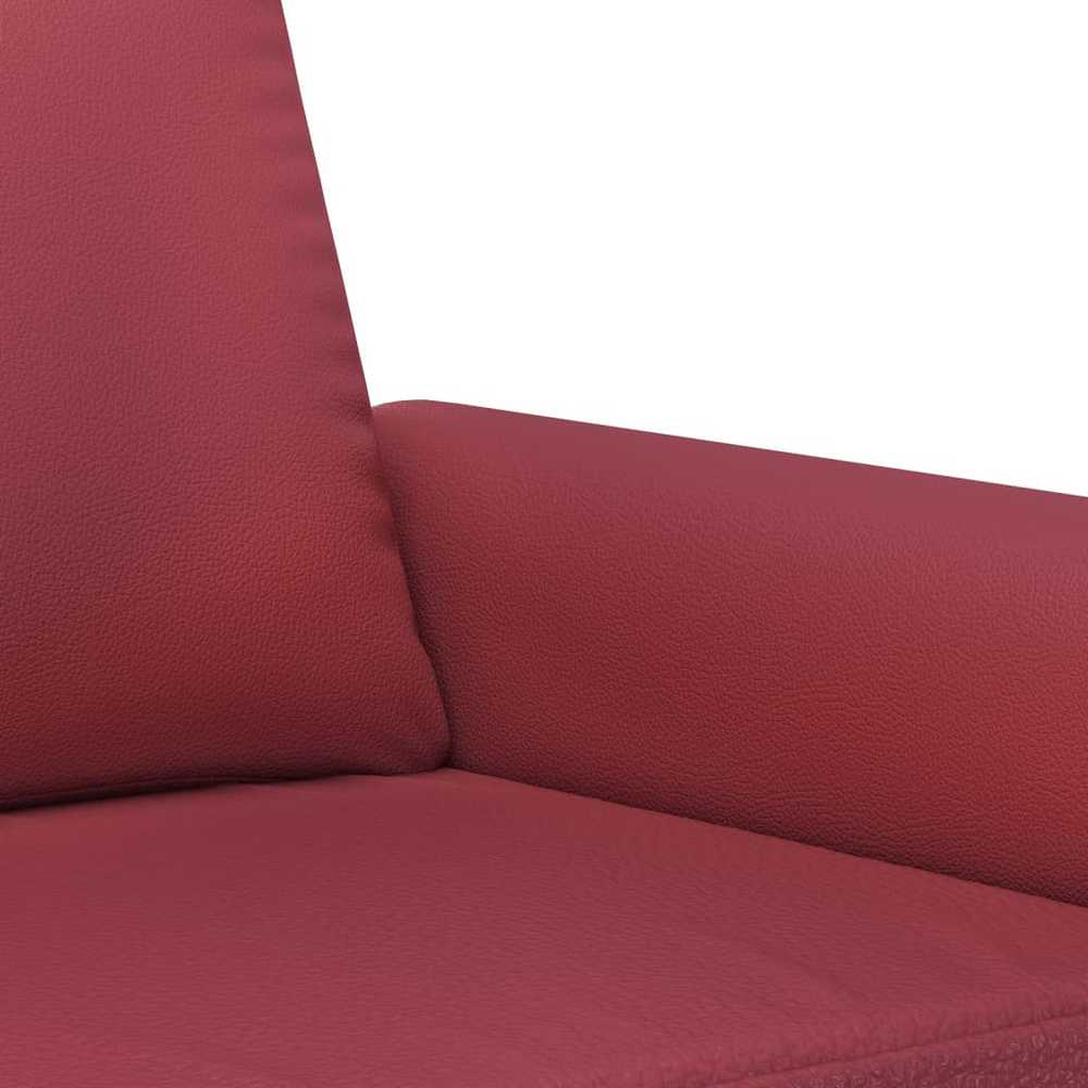 Sofa Sofos komplektas su pagalvėmis, 3 dalių, vyno, dirbtinė oda