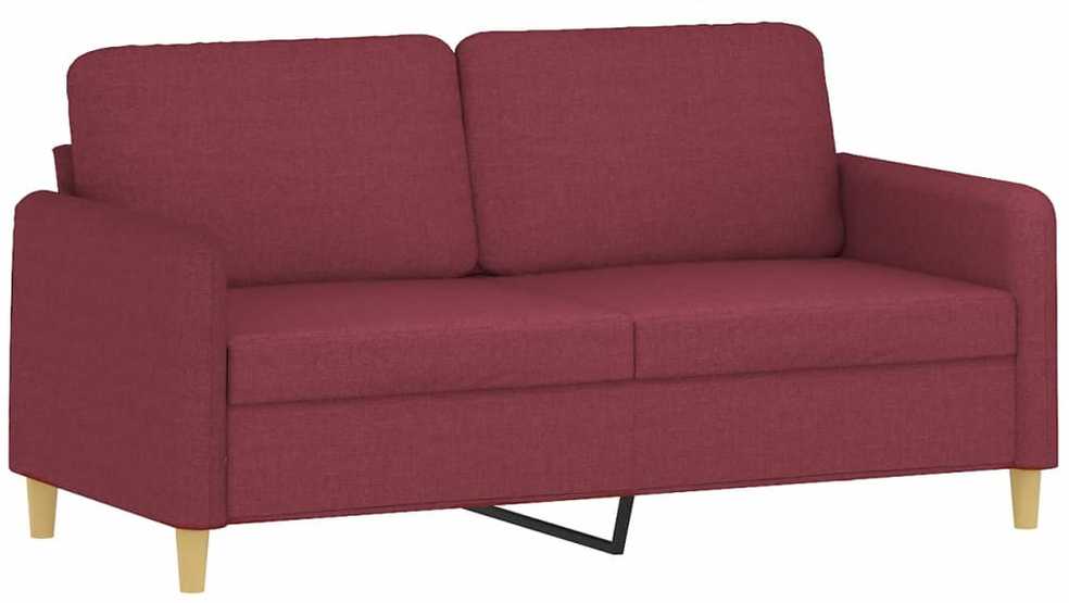 Sofa Sofos komplektas su pagalvėmis, 3 dalių, vyno, audinys