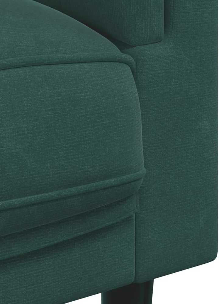 Sofa Sofos komplektas su pagalvėmis, 3 dalių, žalias, aksomas