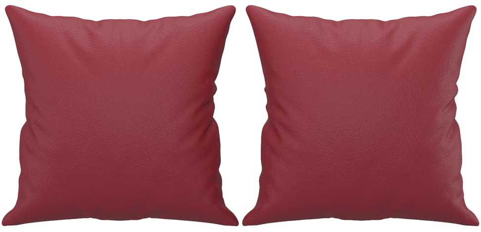 Sofa Sofos komplektas su pagalvėmis, 3 dalių, vyno, dirbtinė oda