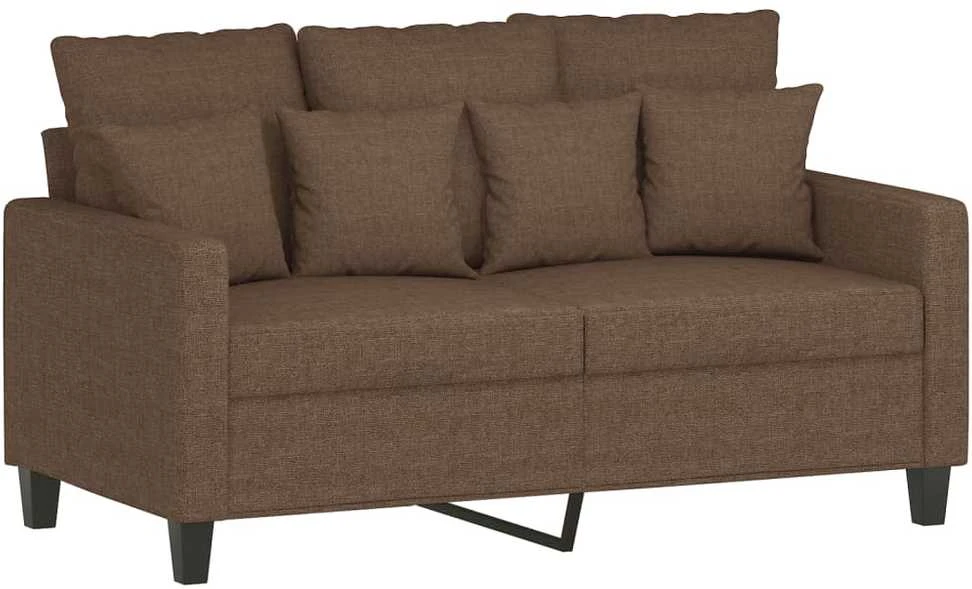 Sofa Sofos komplektas su pagalvėmis, 3 dalių, rudas, audinys