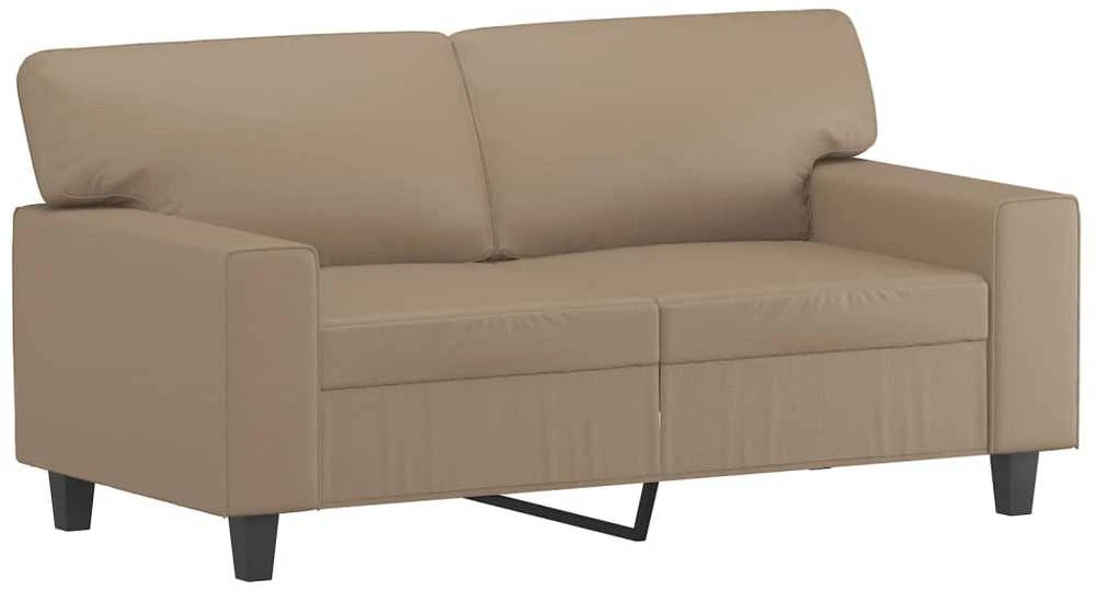 Sofa Sofos komplektas su pagalvėmis, 3 dalių, kapučino, dirbtinė oda