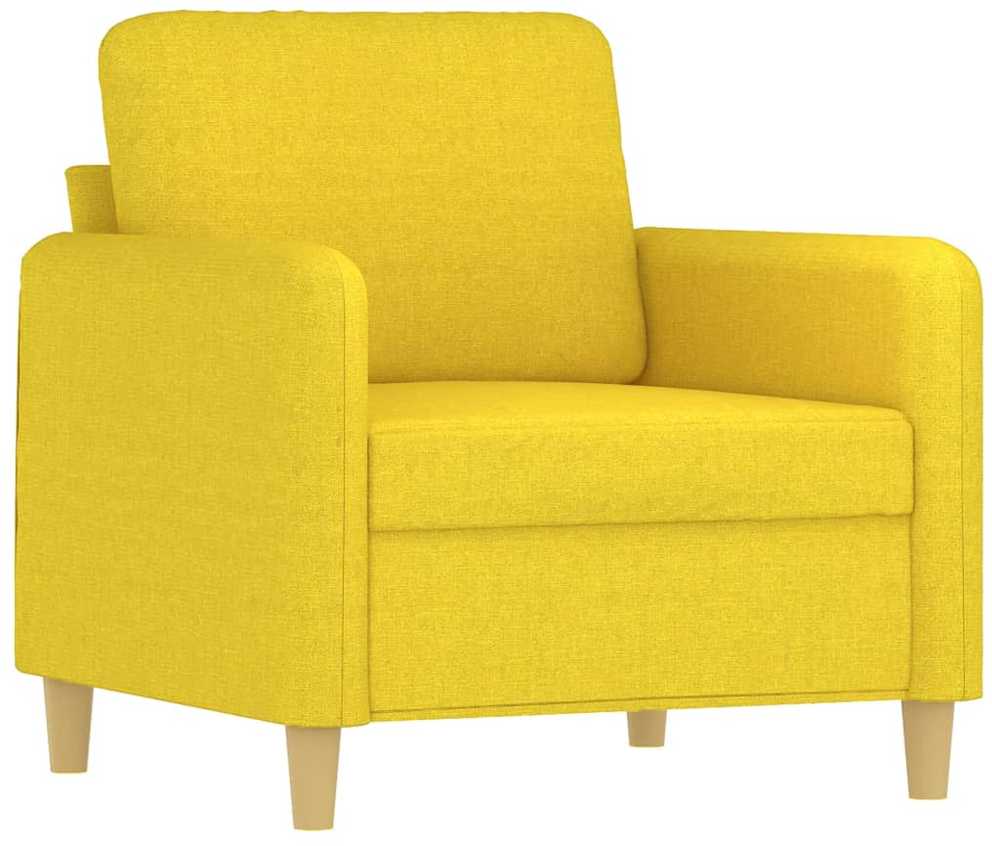 Sofa Sofos komplektas su pagalvėmis, 3 dalių, geltonas, audinys