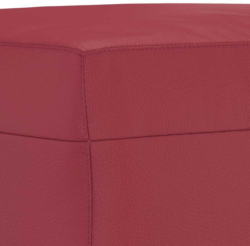 Sofa Sofos komplektas su pagalvėmis, 3 dalių, vyno, dirbtinė oda