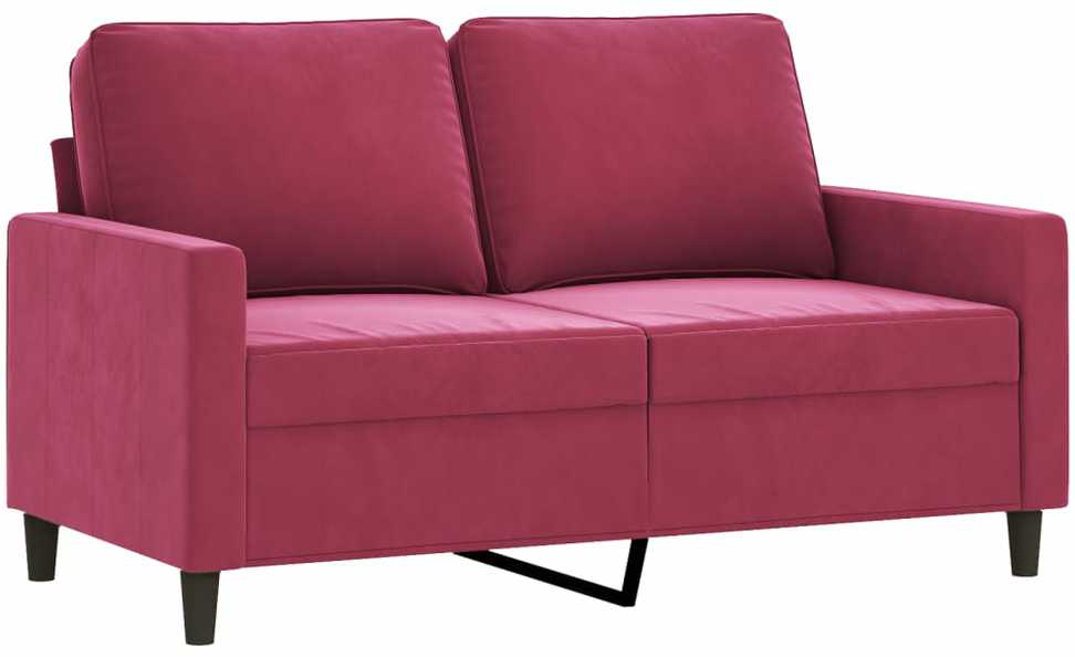 Sofa Sofos komplektas su pagalvėmis, 3 dalių, vyno, aksomas