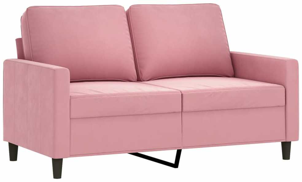 Sofa Sofos komplektas su pagalvėmis, 4 dalių, rožinis, aksomas