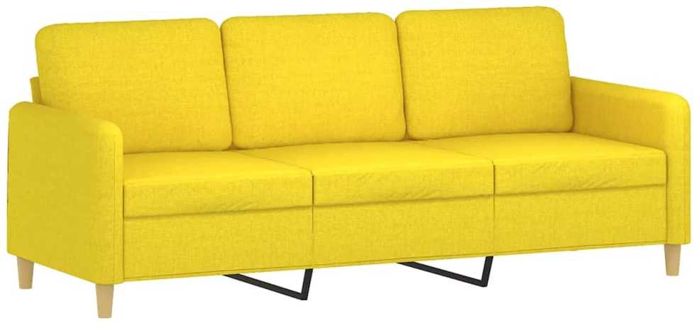 Sofa Sofos komplektas su pagalvėmis, 4 dalių, geltonas, audinys