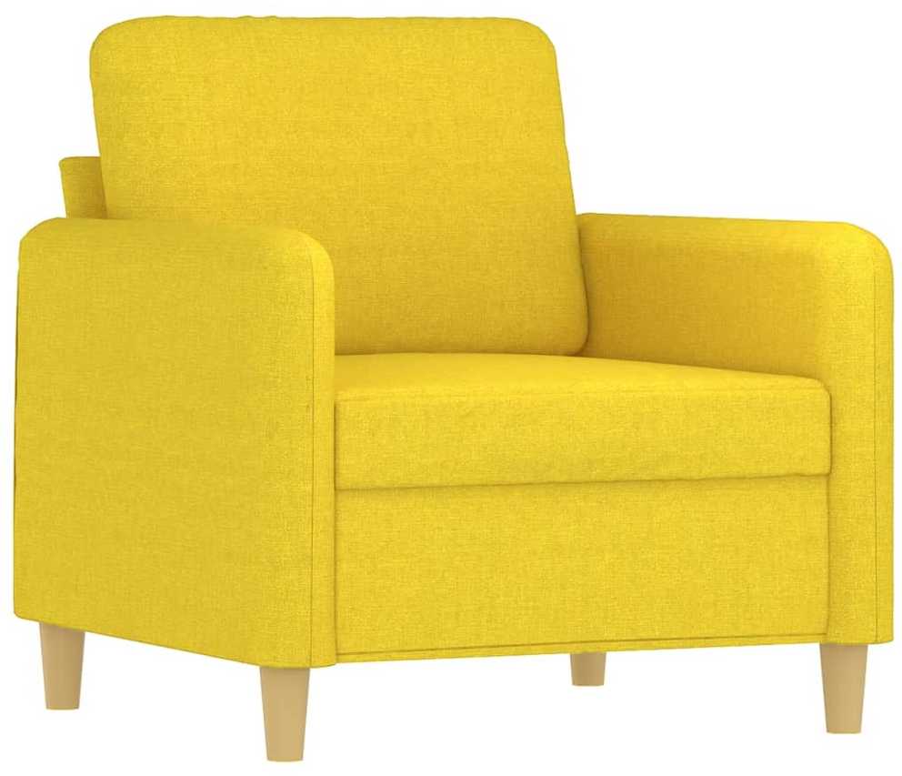 Sofa Sofos komplektas su pagalvėmis, 4 dalių, geltonas, audinys