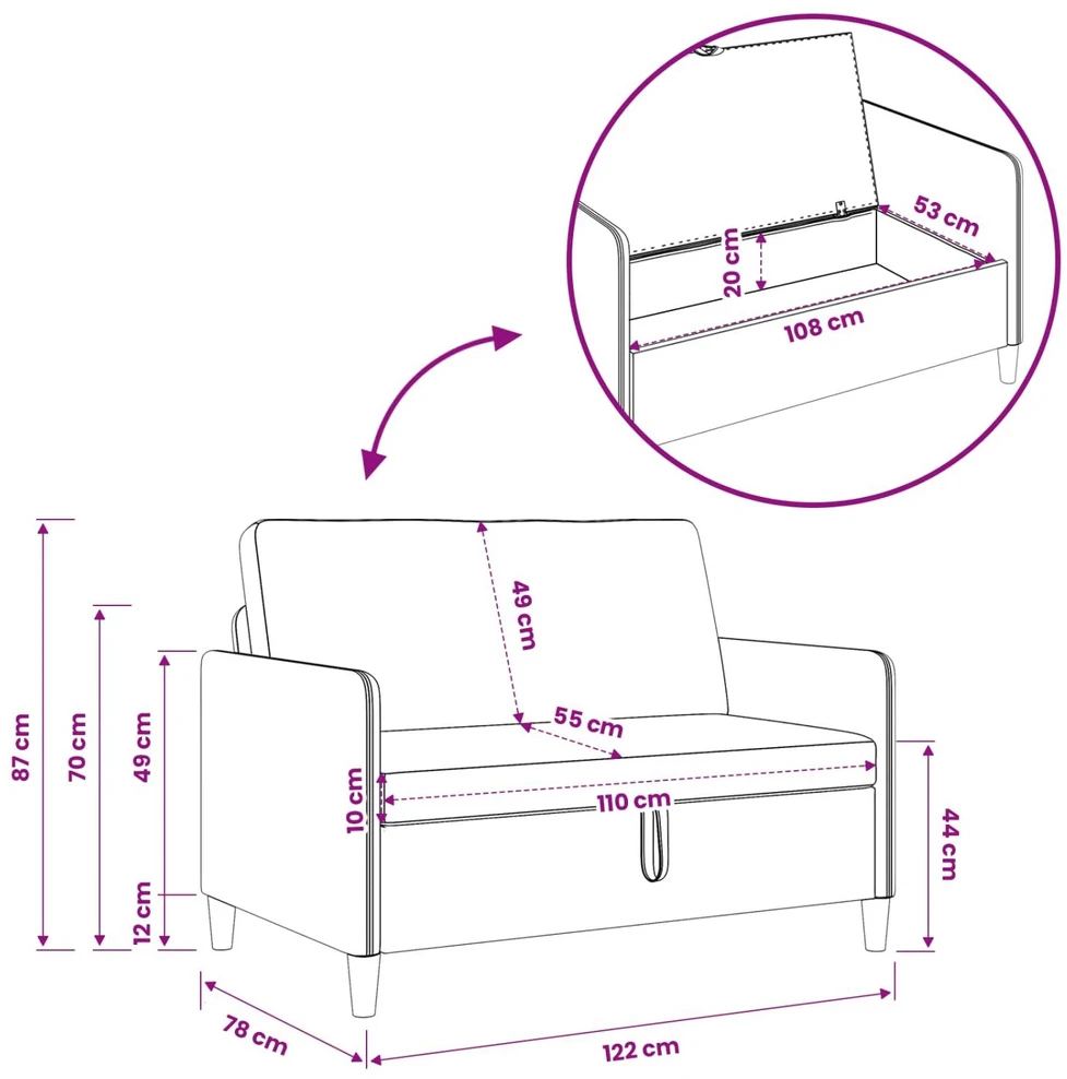Sofa Sofos komplektas su saugojimu 2 vnt. Tamsiai žalia Poliesteris