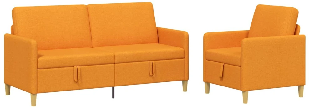 Sofa Sofos komplektas su saugojimu 2 vnt. Tamsiai geltona
