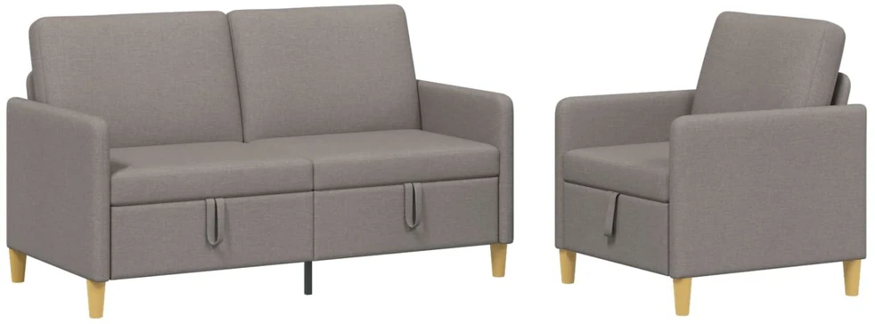 Sofa Sofos komplektas su saugojimu 2 vnt. Taupe Poliesteris