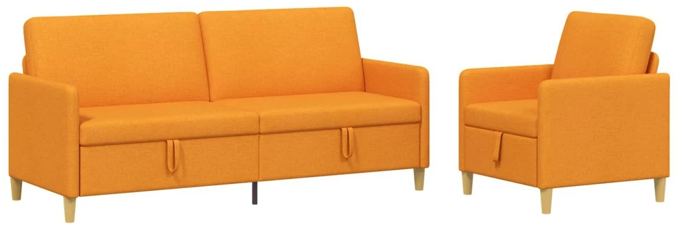 Sofa Sofos komplektas su saugojimu 2 vnt. Tamsiai geltona