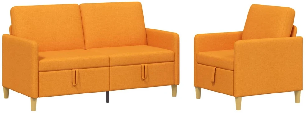 Sofa Sofos komplektas su saugojimu 2 vnt. Tamsiai geltona
