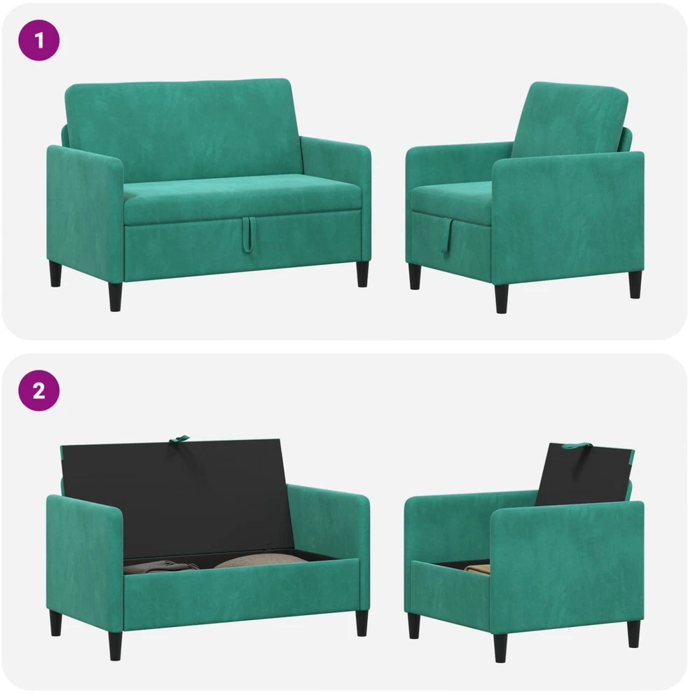 Sofa Sofos komplektas su saugojimu 2 vnt. Turkio Poliesteris