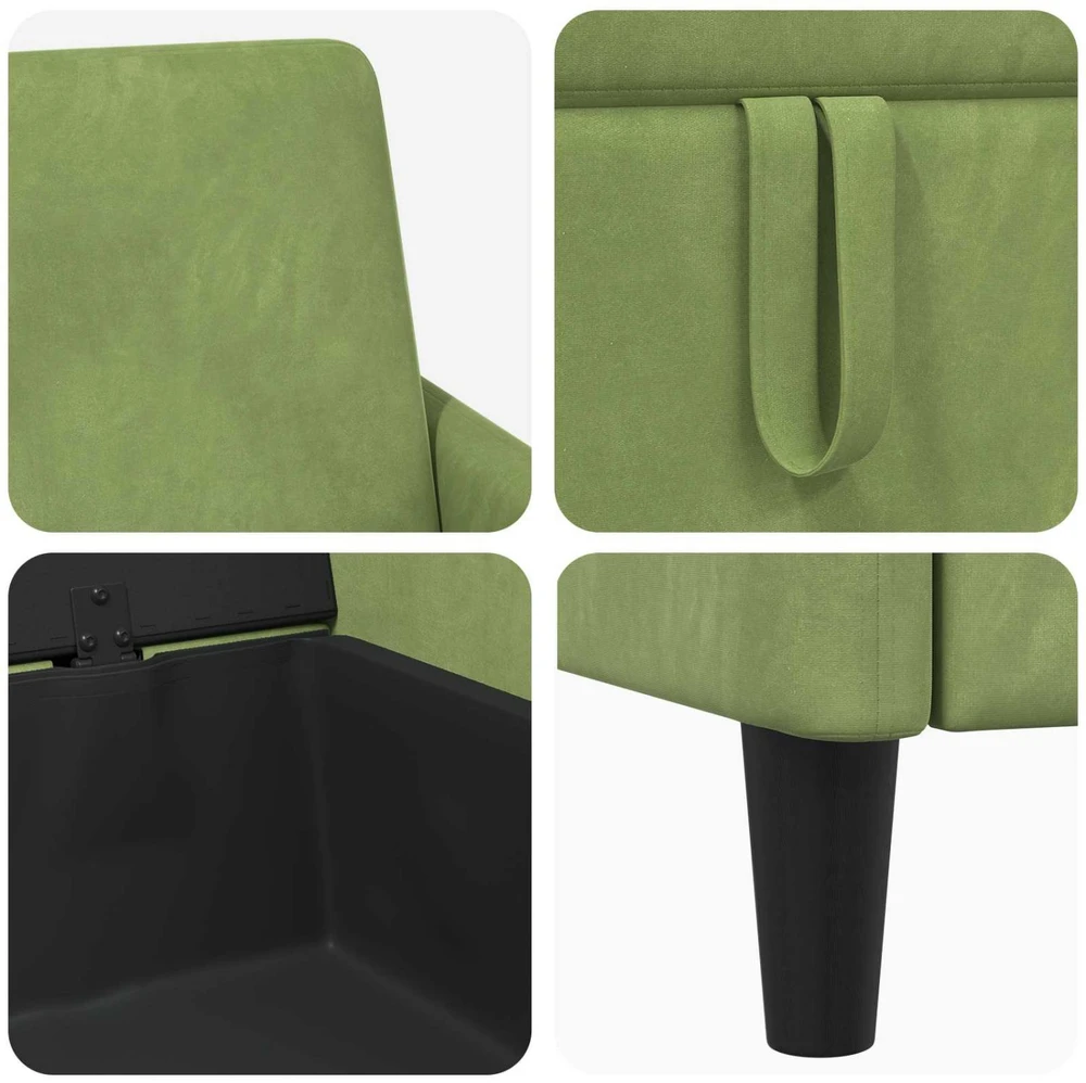 Sofa Sofos komplektas su saugojimu 2 vnt. Šviesiai žalia Poliesteris