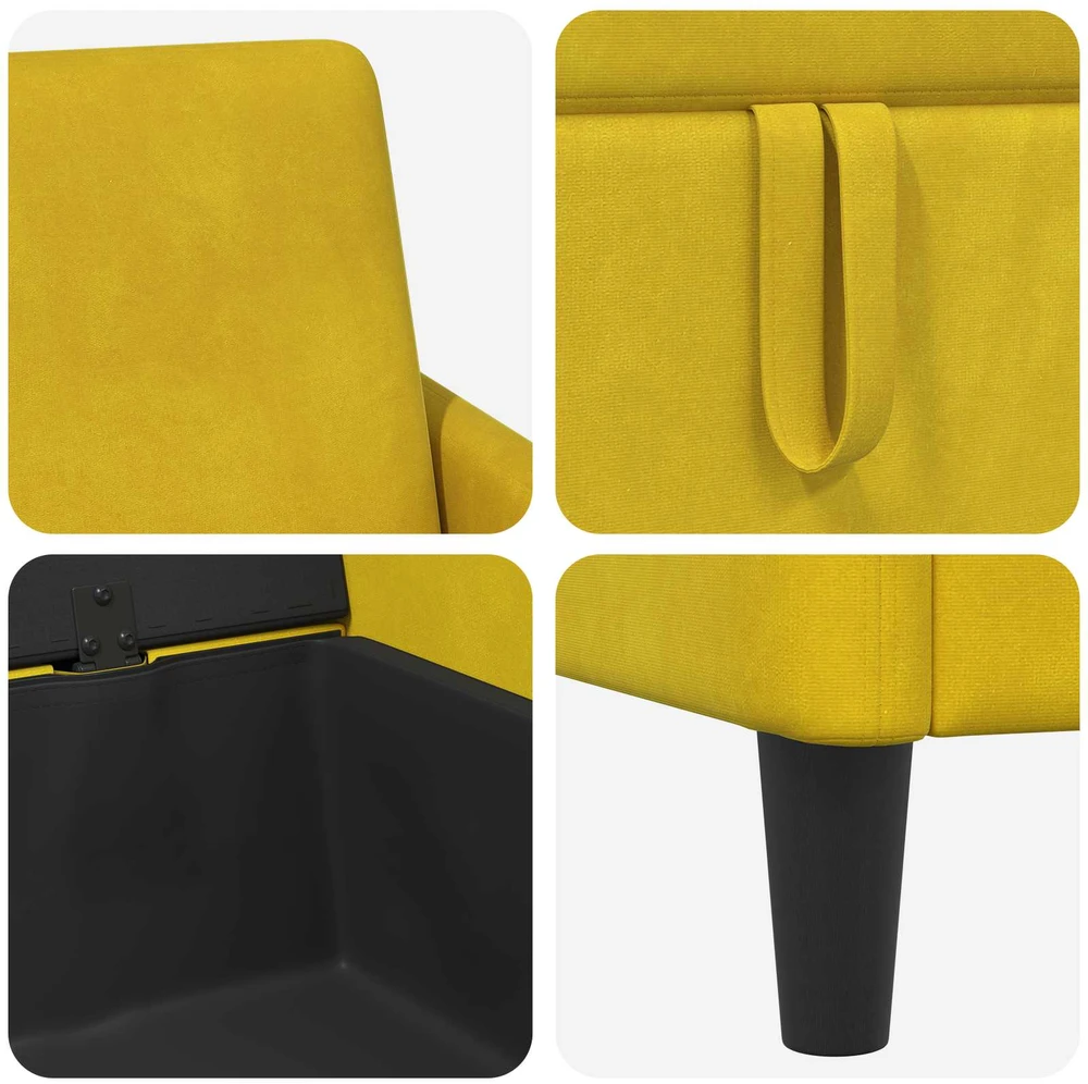 Sofa Sofos komplektas su saugojimu 2 vnt. Geltona Poliesteris