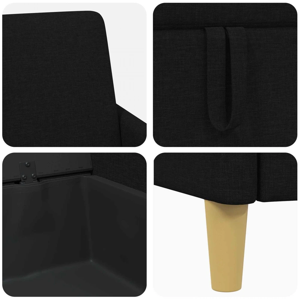 Sofa Sofos komplektas su saugojimu 2 vnt. Juoda Poliesteris